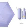 Portable purple mini folding umbrella with UV protection and a matching capsule case - Capsule Set / Mist Purple With Capsule Box