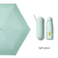 Light green mini portable five-fold sun umbrella with UV protection and storage case - Capsule Set / Light Green With Capsule Box