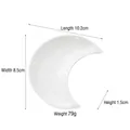 Nordic style white crescent moon ceramic jewelry tray, dimensions 10.2x8.5x1.5cm, 79g - Moon Shaped Tray (10.2*8.5*1.5)