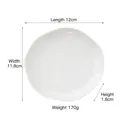 Irregular white ceramic jewelry tray for rings and necklaces, 12cm length dimensions - Wavy Round Tray (12*11.8*1.8)