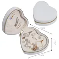 Joyero portátil blanco con forma de corazón para anillos y pendientes con medidas exactas - SH789-68 / Blanco