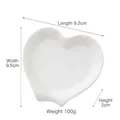 White heart-shaped ceramic jewelry tray with dimensions 9.2x9.5x2cm and 100g weight - Heart Spoon Rest - White (9.2*9.5*2)