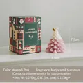 Bougie parfumée en forme de sapin de Noël dégradé rose et blanc en boîte cadeau - Sapin de Noël No.1 (Rose Morandi) / Origan et Narcisse