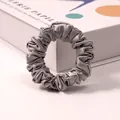 Premium 30 Momme silver grey mulberry silk scrunchie hair tie for hair protection - 2cm Width / Elegant Grey
