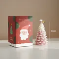 Bougie parfumée sapin de Noël dégradé rose avec boîte cadeau festive 9,6cm x 5,7cm - Sapin de Noël No.4 (Rose Morandi) / Origan et Narcisse