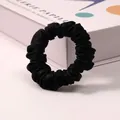 Black 30 momme mulberry silk scrunchie for hair care and no-trace ponytail - 2cm Width / Classic Black