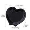 Minimalist heart-shaped black ceramic jewelry tray shown with detailed size measurements - Heart Spoon Rest - Black (9.2*9.5*2)
