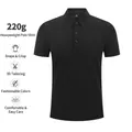 Premium heren poloshirt zwart, 220g zwaargewicht kwaliteit, korte mouwen en slim fit - M / Zwart