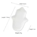 Ghost-shaped ceramic jewelry tray for Halloween decor, dimensions 11.8 x 8.2 cm - Hamsa Hand - White (11.8*8.2*1)