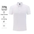 Premium wit heren poloshirt van 220g zwaar katoen, slim-fit model met korte mouwen - M / Wit