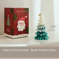 Christmas tree shaped scented candle in green with a Santa themed red gift box for decoration - Christmas Tree No.2 (Xmas Green)
