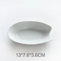 Minimalist Nordic white ceramic jewelry dish tray for rings and necklaces, 13x7.6x3.6cm size - Leaf Shaped Spoon Rest - White (13*7.6*3.6)