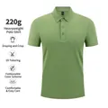 Heren polo met korte mouwen in groen, 220g zware stof, modern slim fit design - M / Grasgroen