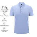 Premium 220g lichtblauw heren poloshirt korte mouwen voor dagelijks zomergebruik. - M / Hemelsblauw