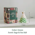 Creative green Christmas tree scented candle with wood sage and sea salt fragrance - Christmas Tree No.1 (Gradient Green)