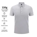 Classic grey short-sleeved Polo shirt for men with 220g heavyweight fabric. - Mixed Grey