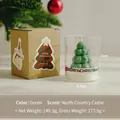 Green Christmas tree scented candle with cedar aroma in a glass cup and gift box - Christmas Cup Candle (Green Bubble Tree)