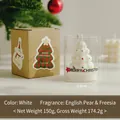 Handmade white Christmas tree scented candle in glass cup with kraft gift box packaging - Christmas Cup Candle (White Bubble Tree)