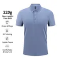 Classic light blue slim fit short sleeve polo shirt for men in 220g heavyweight cotton - Haze Blue