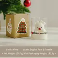Handmade Christmas scented candle featuring white bear in glass with kraft gift box - Christmas Cup Candle (Reindeer)