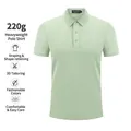Men's slim fit short sleeve polo shirt in matcha green, 220g heavyweight fabric - Bean Green