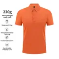 Premium men's slim-fit short-sleeved orange Polo shirt with 220g heavyweight fabric - Hermès Orange