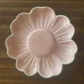Pink cherry blossom ceramic jewelry tray for rings and necklaces on wood surface - Style B - Pink (13*13*2)