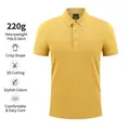 Yellow men's short-sleeved Polo shirt made of 220g heavyweight fabric, slim fit design - Ginger Yellow