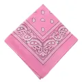 Detailansicht des rosa Bandanas mit Paisleymuster für Outdoor-Aktivitäten und Radfahren - 54*54CM / Pink 658702