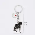 Detailed view of a black dog keychain showing dimensions 10.5cm by 3cm and 12.4g weight. - Black Dog