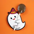 Mignonne carte porte-sucette en papier fantôme Halloween avec design chapeau sorcier - Fantôme 1
