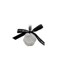 Elegant white rose-shaped gypsum aroma stone with black CLTI AROMA hanging ribbon for home - Gardenia