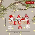 Wooden Christmas welcome gnome hanging sign ornament with snowflakes and bells - Gnomes Welcome (HX-314)