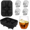 Molde profesional de silicona para cubitos de hielo con forma de calavera para fiestas Halloween - Estilo Calavera / Negro