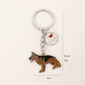 Comprehensive detail view of German Shepherd dog keychain with size and weight specs - German Shepherd
