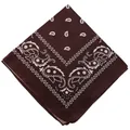 Klassisches tiefbraunes Paisley-Bandana mit weißen Blumenmustern zum Radfahren - 54*54CM / Kaffeebraun 658704