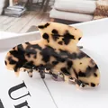 Pince à cheveux élégante en acétate écaille de tortue pour chignons et queues - Large Yuanbao Claw Clip / Tortoise Leopard Yuanbao (S139-13)