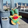 Quirky Madman series plush doll bag charm featuring a green bow and red lips. - 15CM / Yellow Madman with Green Bow