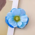 High-quality sky blue artificial magnolia flower head for home and clothing DIY decor. - Small / Light Blue