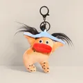 Unique orange plush doll keychain featuring funny red lips and messy hair character - 15CM / Brown Madman with Bell Keychain