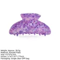 Grande pince à cheveux en acétate de cellulose marbré violet pour chignons élégants - 9.5cm / 5# Purple Floral Marble (9.5cm)
