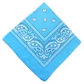 Classic light blue paisley bandana square scarf for outdoor cycling and fashion accessories - 54x54cm / Lake Blue (658707)
