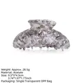 Grande pince à cheveux en acétate marbré gris pour une coiffure élégante et stable - 9.5cm / 9# Gray White Marble (9.5cm)
