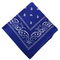 Royal blue paisley patterned square bandana headwear for cycling and hair accessory - 54x54cm / Royal Blue (658708)