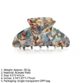 Grande pince à cheveux en acétate avec motif écaille de tortue marbré multicolore - 9.5cm / 3# Vintage Blue Ink (9.5cm)