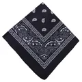Black paisley bandana featuring a classic cashew flower pattern for outdoor cycling and headwear - 54x54cm / Navy Blue (658709)