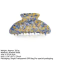 Pince à cheveux en acétate motif marbre bleu et jaune avec dimensions et poids - 9.5cm / 1# Gold Blue Pattern (9.5cm)