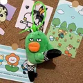 Funny green plush duck keychain charm with black stockings for bag decoration and gifts - 15CM / Green Madman with Strap