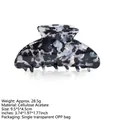 Grande pince à cheveux en acétate à motif marbré pour femme, accessoire élégant pour chignon - 9.5cm / 6# Translucent Black Floral (9.5cm)