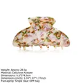 Pince à cheveux en acétate marbré pour coiffures élégantes, grande taille de 9,5 cm - 9.5cm / 13# Green Floral Pattern (9.5cm)